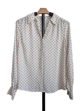RW & CO Floral Print Button-Front Blouse | Small